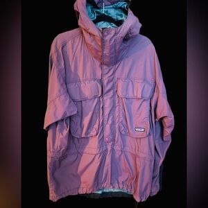 Patagonia 90’s style parka Purple Hooded Jacket with teal lining size L